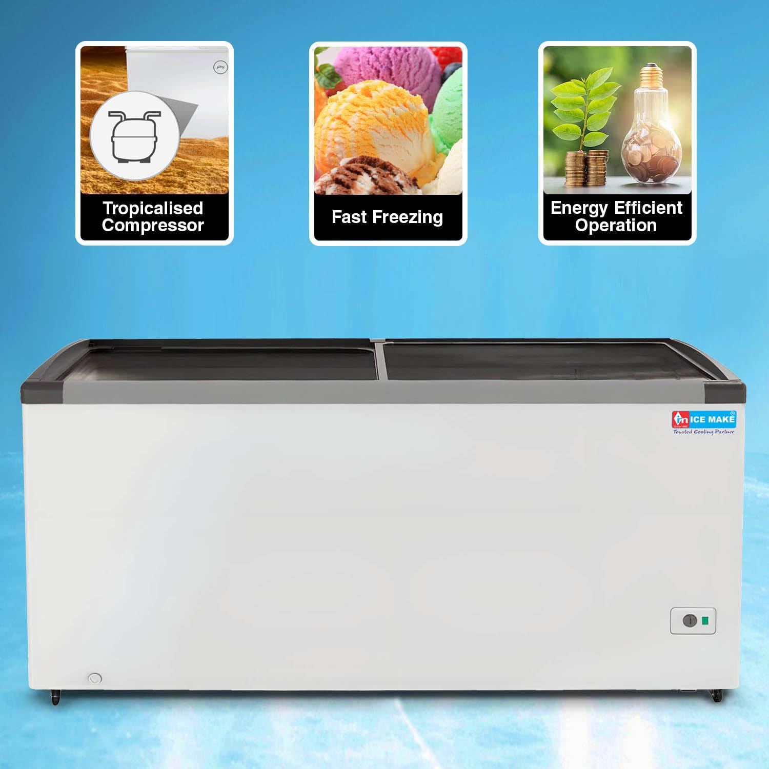 Glass Top Freezer(IGT-550 FG)